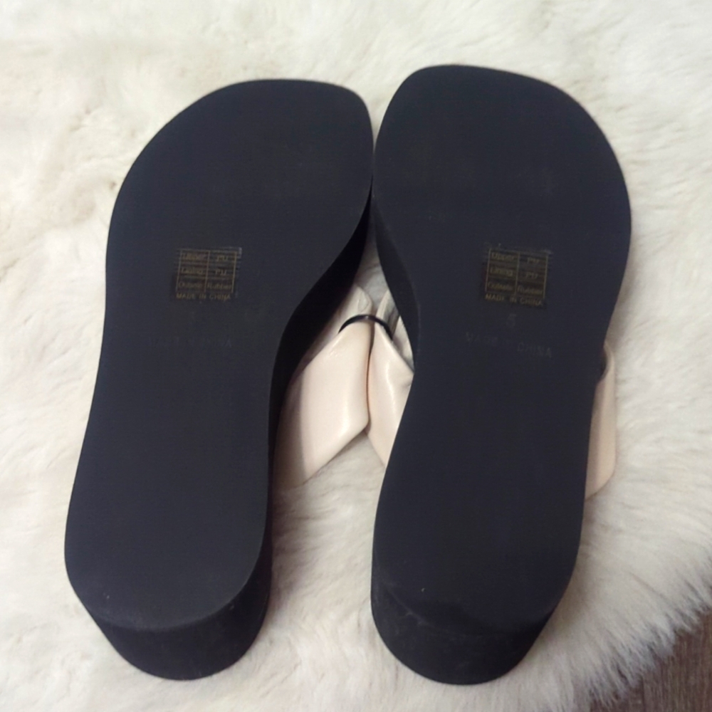 CRAWLEY Chunky Sole Sandals in Cream - Picture 6 of 9